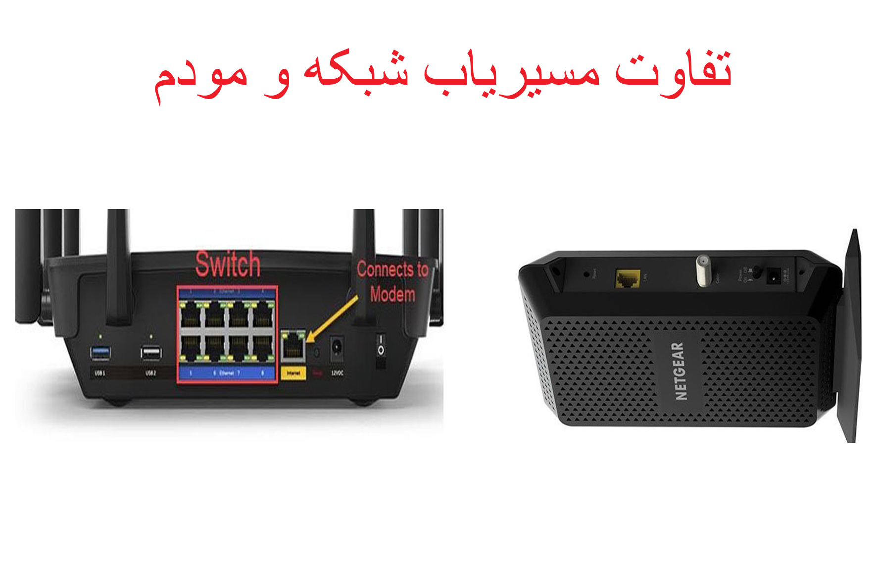 تفاوت مسیریاب شبکه و مودم